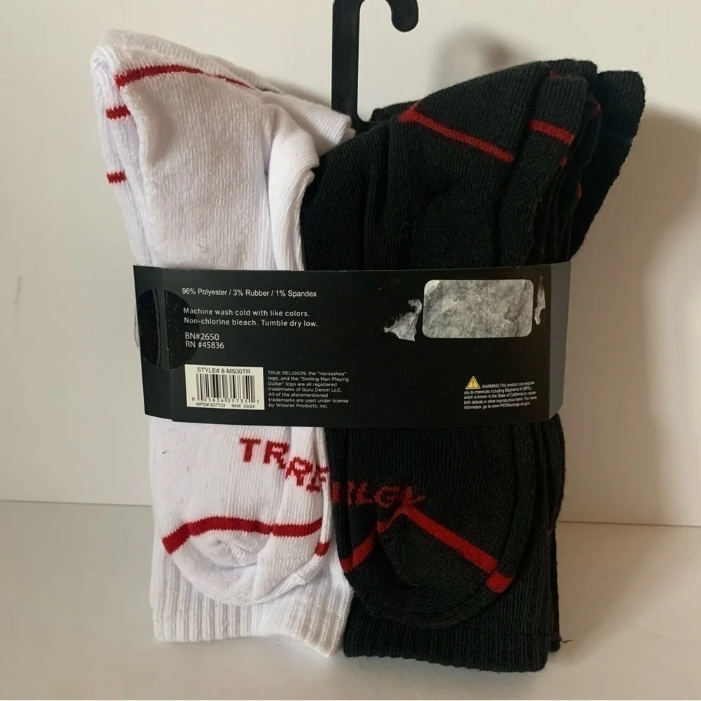 NWT. TRUE RELIGION Men’s 8 Pack Crew Socks